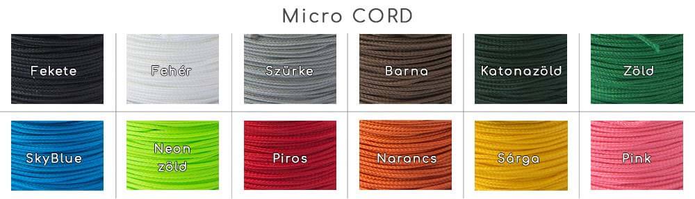 Paracord Microcord karkötő színválaszték